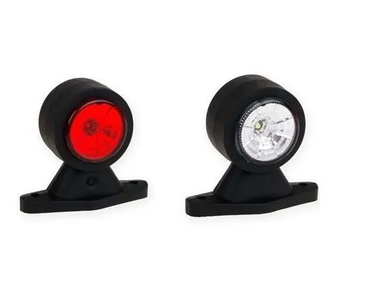 Speciální Cena poziční-obrysové světlo- tykadlo-bílé / červené LED s gum.držákem - 88 mm