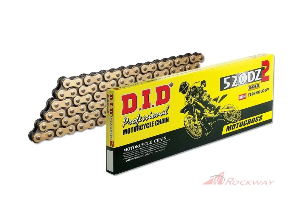 Odeslání Ihned Motokrosový závodní řetěz D.I.D Chain 520DZ2 120 článků Zlatá/Černá- 5A