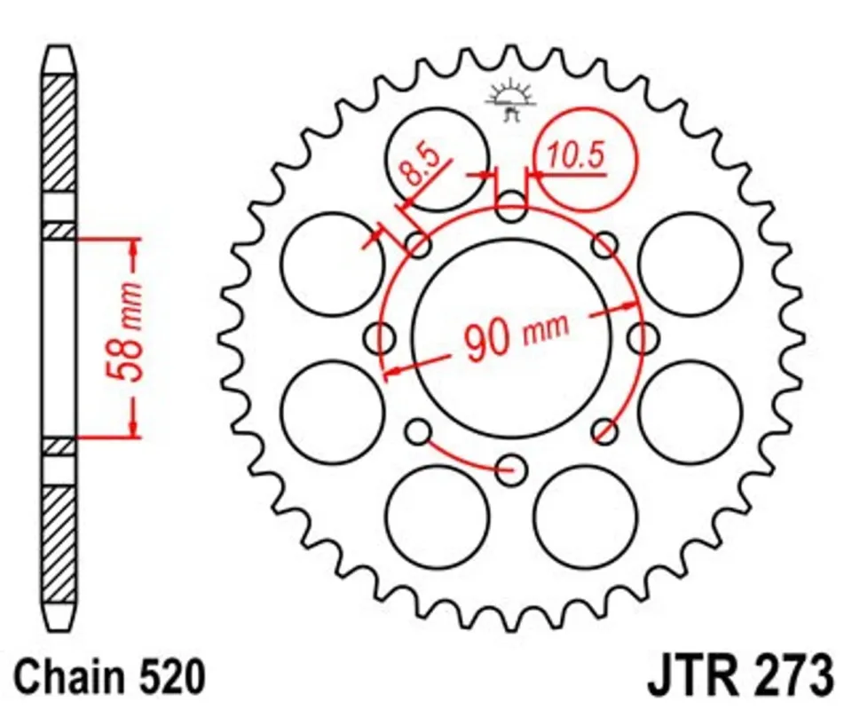 Víkendová Akce Řetězová rozeta JT JTR 273-41 41 zubů, 520