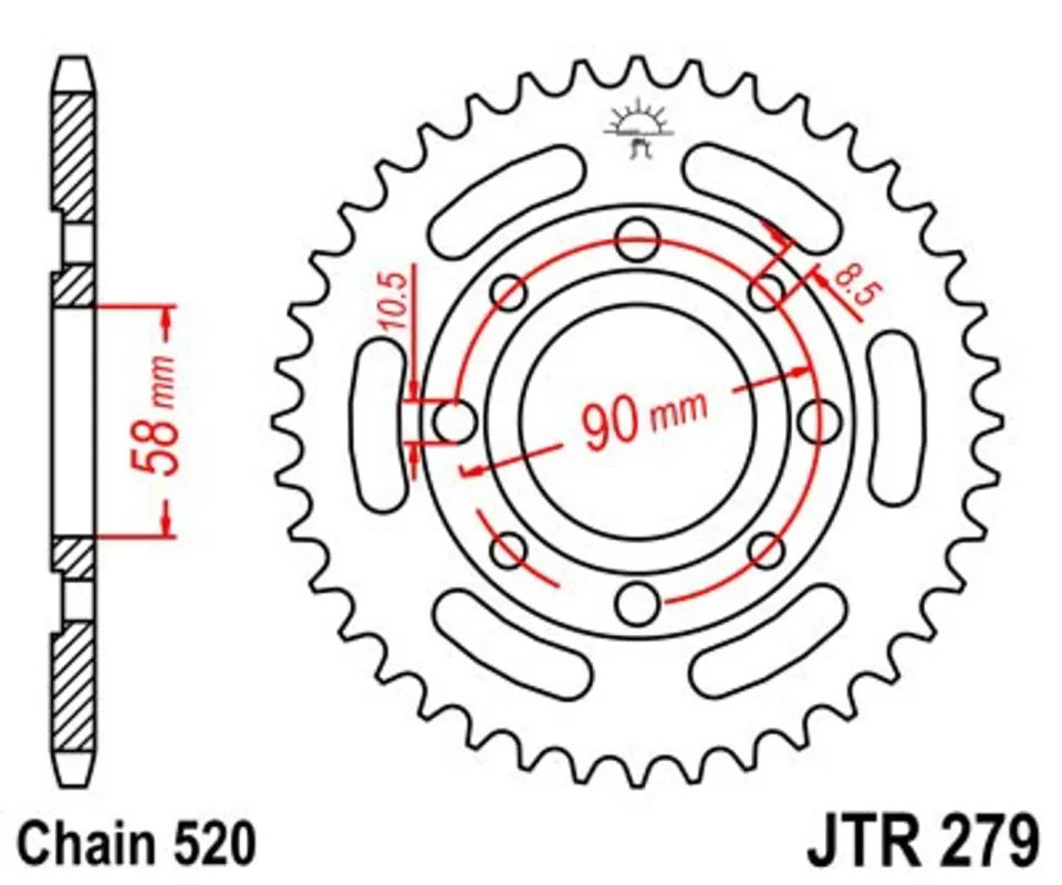 Řetězová rozeta JT JTR 279-30 30 zubů, 520 Akce