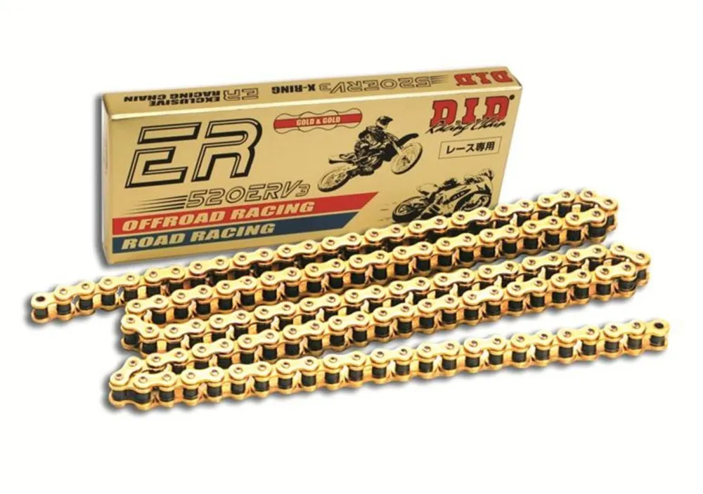 Street závodní řetěz D.I.D Chain 520ERV7 128 článků Zlatá/Zlatá Akční Nabídka