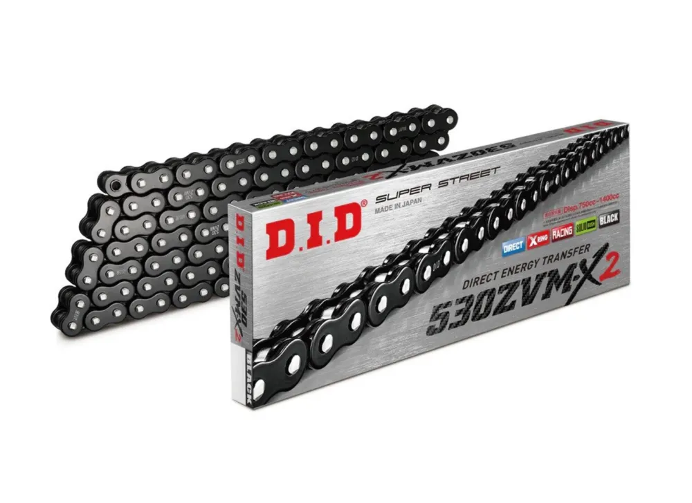 Omezená Nabídka ZVM-X série X-Kroužkový řetěz D.I.D Chain 530ZVM-X2 122 článků Black/Black