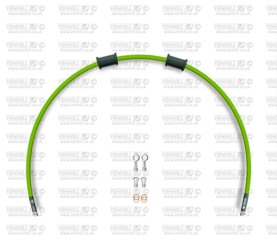 Časově Omezené Hadice přední brzdy sada Venhill POWERHOSEPLUS SUZ-5008FS-GR (1 hadice v sadě) zelené hadice, nerezové koncovky
