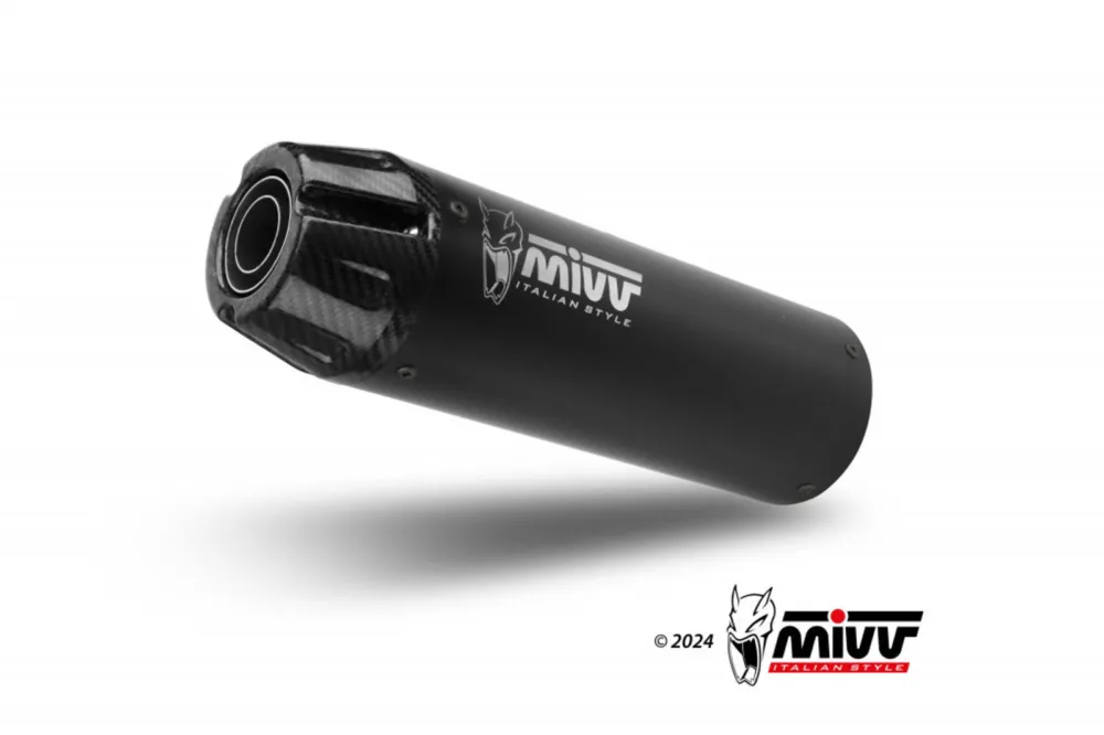 Cenově Výhodný Výfuk kompletní 2x1 MIVV HR-1 K.060.SH1BGN Černý s uhlíkovou koncovkou
