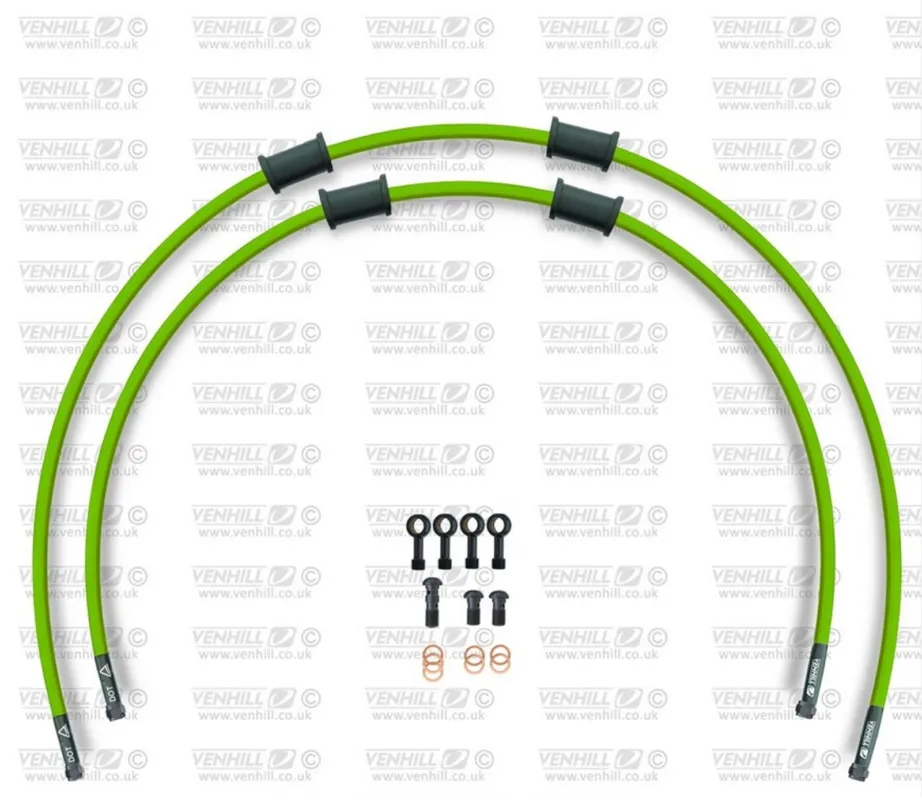 Hadice zadní brzdy Venhill POWERHOSEPLUS DUC-9005RB-GR (2 hadice v sadě) zelené hadice, černé koncovky Nejprodávanější