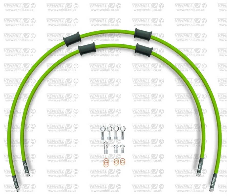 STANDARD Hadice přední brzdy sada Venhill POWERHOSEPLUS SUZ-5010F-GR (2 hadice v sadě) zelené hadice, chromové koncovky Oblíbený