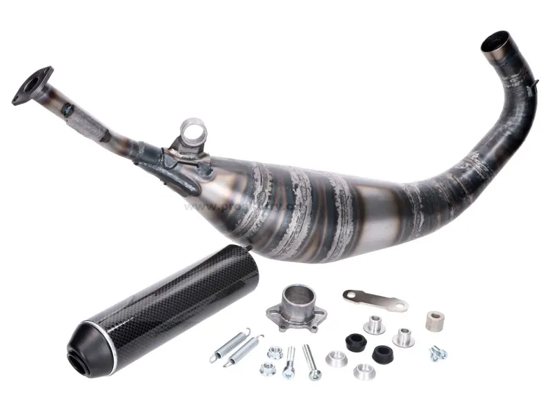 Novinka Výfuk Yasuni R5 Limited Big Bore černý karbon pro Aprilia RX, SX, Bultaco Astro, Derbi Senda, Gilera RCR, SM, D50B0, EBE, EBS, D50B Euro2-